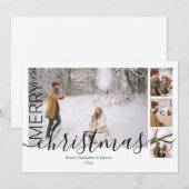 4 Fotovorlage Einfach Moderne frohe Weihnachten (Vorne/Hinten)