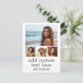 4 Fotovorlage mit 2 Zeilen Text Postkarte (Stehend Vorderseite)