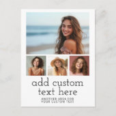 4 Fotovorlage mit 2 Zeilen Text Postkarte (Vorderseite)