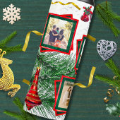 4 Fotovorlage Rot und Grün Weihnachten Thermosbecher