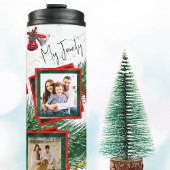 4 Fotovorlage Rot und Grün Weihnachten Thermosbecher
