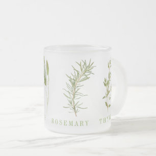 4 FRESH HERBS Frosted Glass Becher Mattglastasse