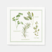 4 FRESH HERBS Standard Cocktail Paper Napkins Serviette (Vorderseite)