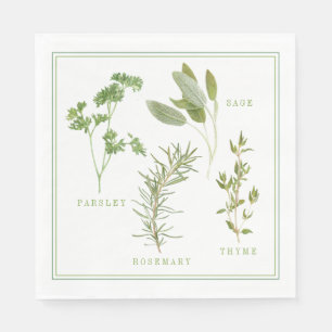 4 FRESH HERBS Standard Luncheon Paper Napkins Serviette