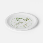 4 FRISCHE HERBS 7" Rundpapier-Teller Pappteller (Schrägansicht)