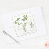 4 FRISCHE HERBS Große Aufkleber mit Platz (Umschlag)