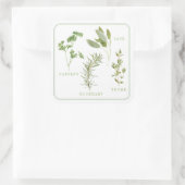 4 FRISCHE HERBS Große Aufkleber mit Platz (Tasche)