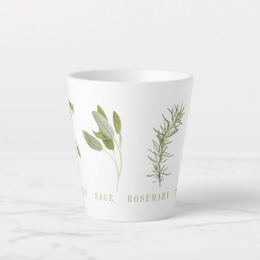 4 FRISCHE HERBS Latte Tasse (Vorderseite)
