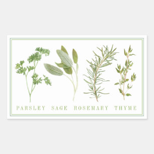 4 FRISCHE HERBS-Rectangle-Sticker Rechteckiger Aufkleber