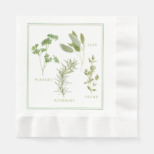 4 FRISCHES HERBS geprägtes Mittagspapier Napkins Serviette