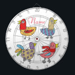 4 Funny Birds Thunder_Cove Dartscheibe<br><div class="desc">4 Funny Unique Birds,  ihre eigene Sache gemeinsam zu tun,  mit Ihrem eigenen Gruß,  Namen,  Nachricht etc. anpassen</div>