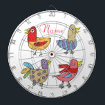 4 Funny Birds Thunder_Cove Dartscheibe<br><div class="desc">4 Funny Unique Birds,  ihre eigene Sache gemeinsam zu tun,  mit Ihrem eigenen Gruß,  Namen,  Nachricht etc. anpassen</div>