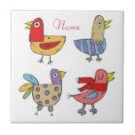 4 Funny Birds Thunder_Cove Fliese<br><div class="desc">4 Funny Unique Birds,  ihre eigene Sache gemeinsam zu tun,  mit Ihrem eigenen Gruß,  Namen,  Nachricht etc. anpassen</div>