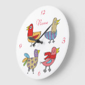 4 Funny Birds Thunder_Cove Große Wanduhr (Winkel)