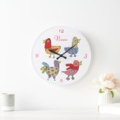 4 Funny Birds Thunder_Cove Große Wanduhr (Zuhause)
