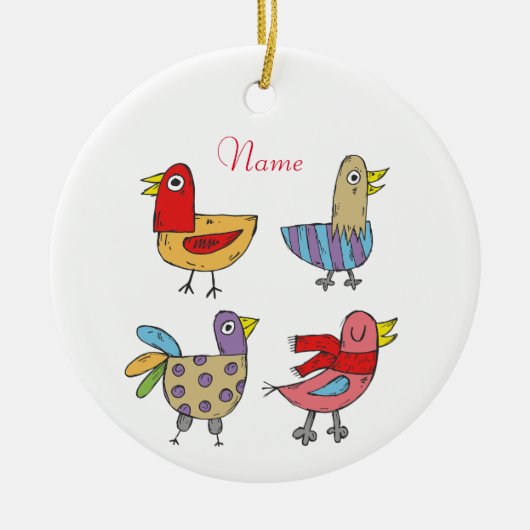 4 Funny Birds Thunder_Cove Keramik Ornament (Vorne)