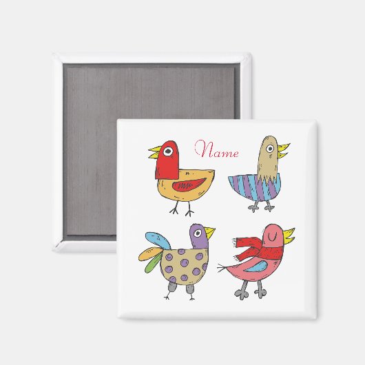 4 Funny Birds Thunder_Cove Magnet (Vorderseite/Rückseite)