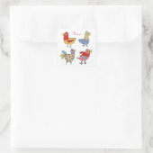 4 Funny Birds Thunder_Cove Quadratischer Aufkleber (Tasche)