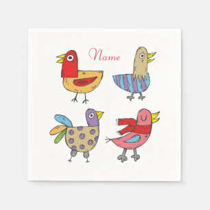 4 Funny Birds Thunder_Cove Serviette