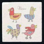 4 Funny Birds Thunder_Cove Steinuntersetzer<br><div class="desc">4 Funny Unique Birds,  ihre eigene Sache gemeinsam zu tun,  mit Ihrem eigenen Gruß,  Namen,  Nachricht etc. anpassen</div>