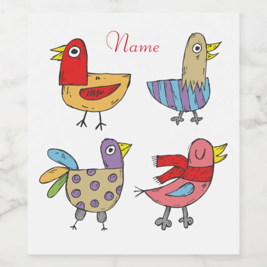 4 Funny Birds Thunder_Cove Weinetikett (Einzelnes Label)