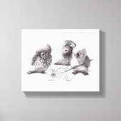 4 Funny Owls, 1 called Pablo print Leinwanddruck (Vorderseite)