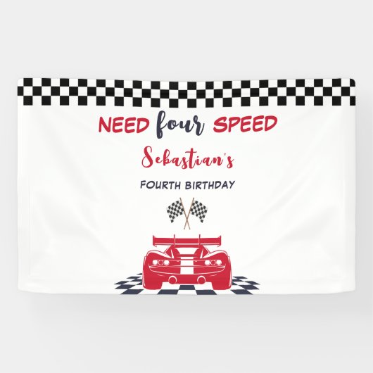 4-Gang-Kindergeburtstag Banner (Horizontal)