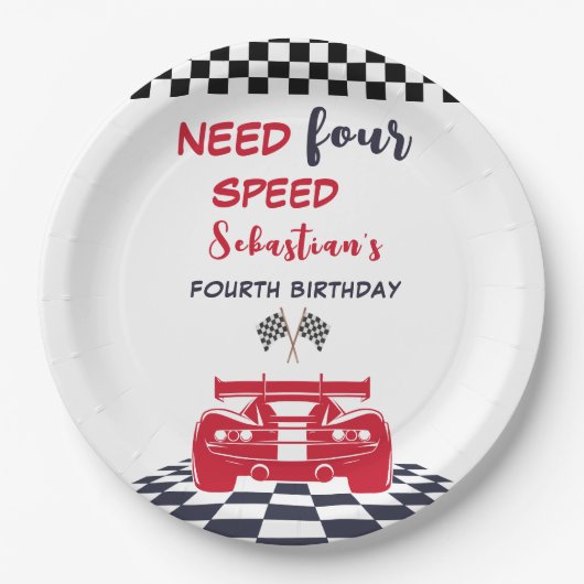 4-Gang-Kindergeburtstag Pappteller (Vorderseite)