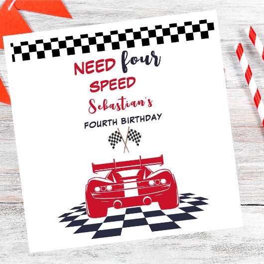 4-Gang-Kindergeburtstag Serviette