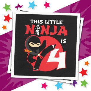 4. Geburtstag 4 Jahre Altes Kind Party Little Ninj Serviette