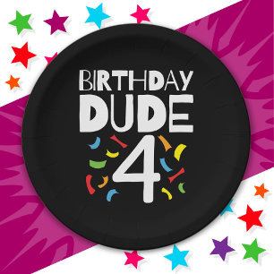 4. Geburtstag 4 Jahre Junge Party Geburtstag Typ 4 Pappteller