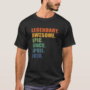 4. Geburtstag, April 2018, Boys Girls, 4. T-Shirt