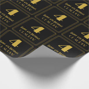 4. Geburtstag ~ Art Deco inspirierter Look "4", Na Geschenkpapier