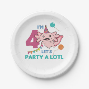 4. Geburtstag Axolotl Vier Jahre alt Sweet Axolotl Pappteller