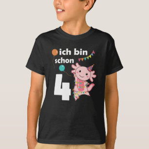 4. Geburtstag Axolotl Vier Jahre alte süße Tiere T-Shirt
