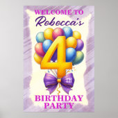 4. Geburtstag Ballon Thema Poster (Vorne)