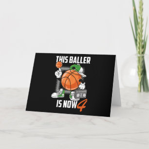 4. Geburtstag Basketball Spieler Sonnige 4 Jahre a Karte