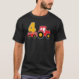 4. Geburtstag Bauernhof Traktor Thema Bauer Junge T-Shirt