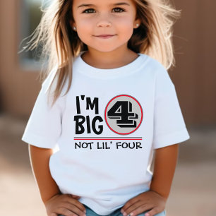 4. Geburtstag bin ich Big 4 nicht Lil Vier Rot & G Kleinkind T-shirt