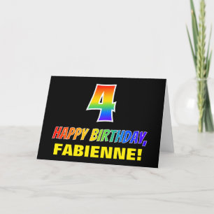 4. Geburtstag: Bold, Fun, Simple, Rainbow 4 Karte