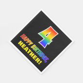 4. Geburtstag: Bold, Fun, Simple, Rainbow 4 Serviette (Ecke)