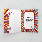 4. Geburtstag Boy Superhero Comic Thema Karte (Innenseite)