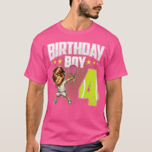 4. Geburtstag Boy Tennis Dabbing 4 Jahre alter Jun T-Shirt
