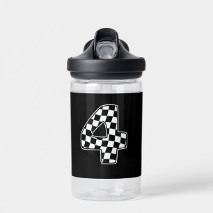 4. Geburtstag Checkered Number 4 Car Racing Flag Trinkflasche