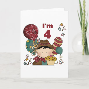4. Geburtstag Cowboy Tshirts und Geschenke Karte