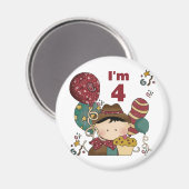 4. Geburtstag Cowboy Tshirts und Geschenke Magnet (Vorderseite/Rückseite)