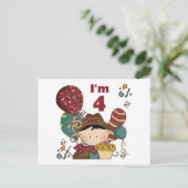 4. Geburtstag Cowboy Tshirts und Geschenke Postkarte (Stehend Vorderseite)