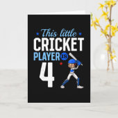 4. Geburtstag Cricket-Spieler  Karte (Gelbe Blume)