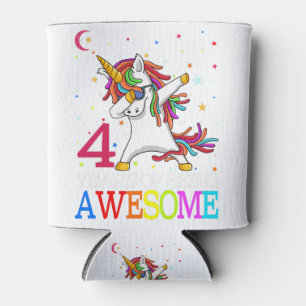4. Geburtstag Dabbing Einhorn Party Geschenk Dosenkühler