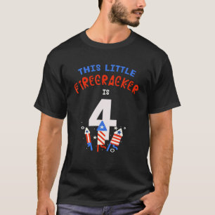 4. Geburtstag dieser kleine FIRECRACKER ist 4 Feue T-Shirt
